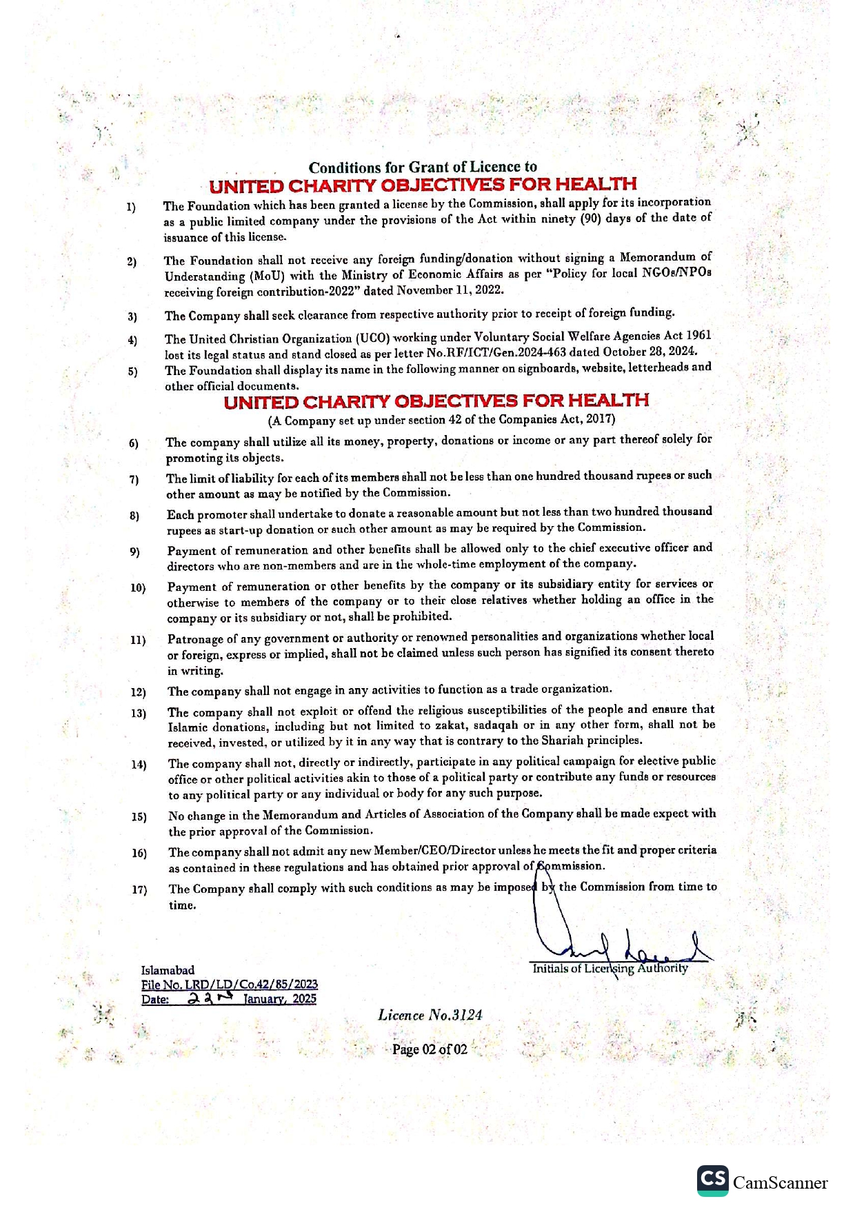 SECP Registration Certificate Page 3